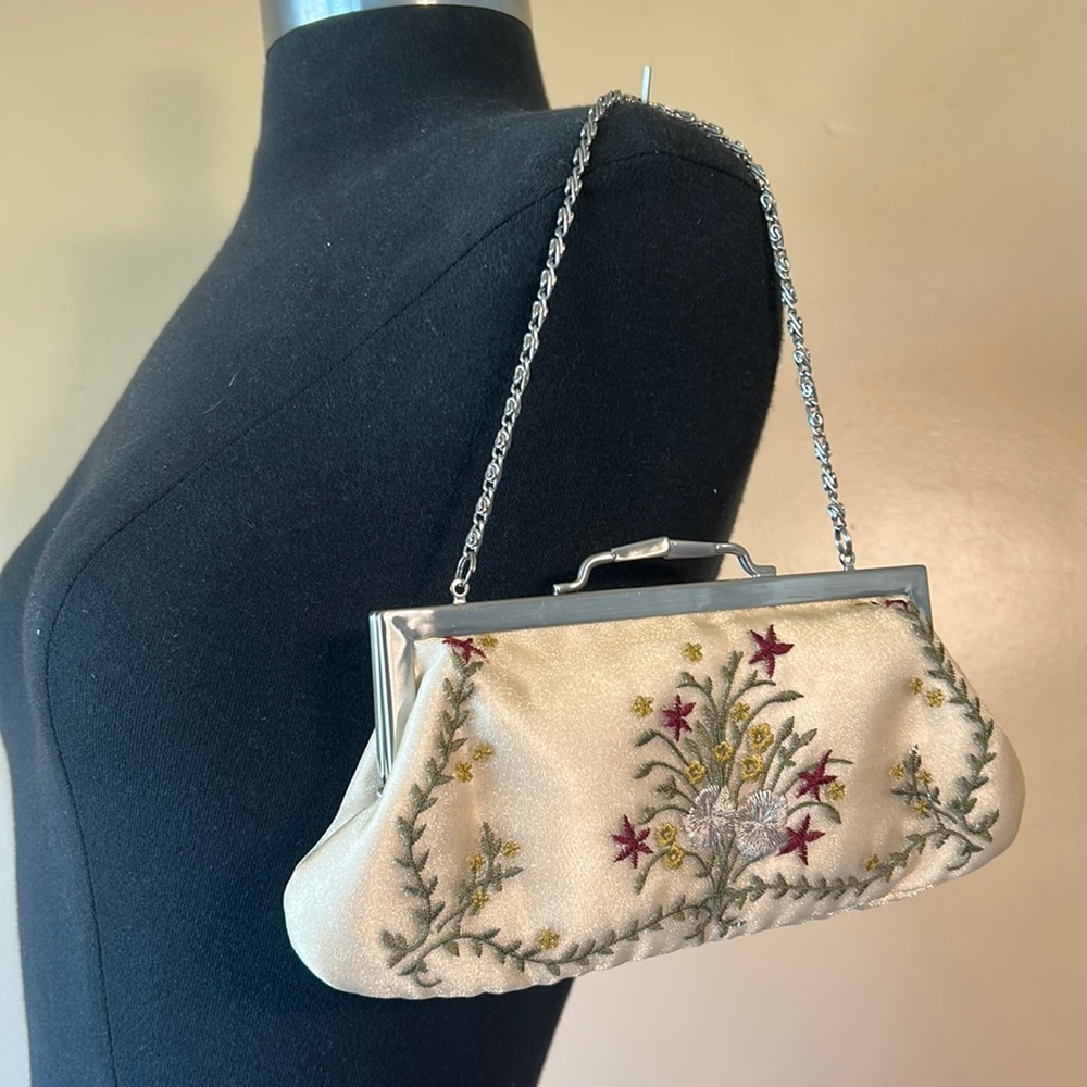 Vintage Floral Tapestry Evening Clutch Bag by Élan